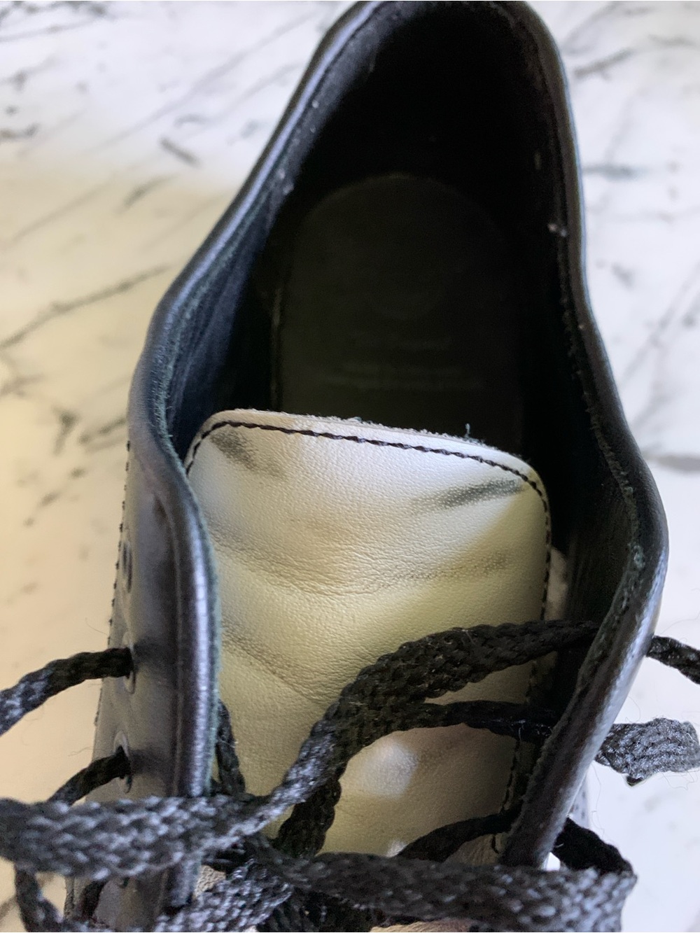 Men’s Dr. Martens Black and White Leather Wingtip Oxfords. - Picture 14 of 16